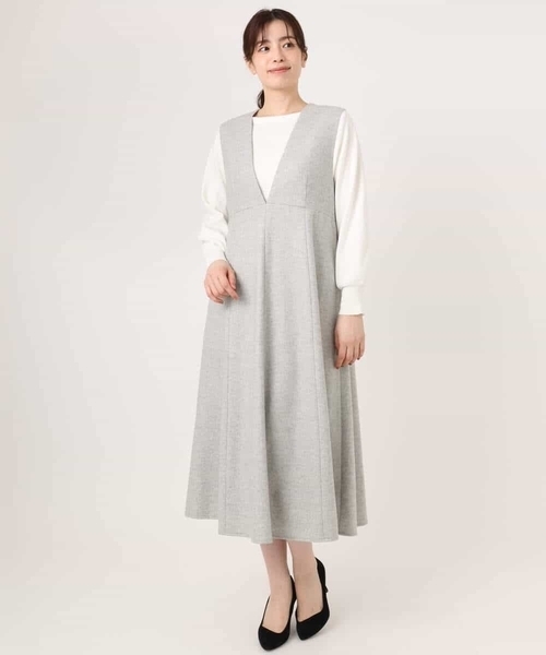 OFUON（オフオン） ジャンパースカート 「2025AW」ラメツイードVネック