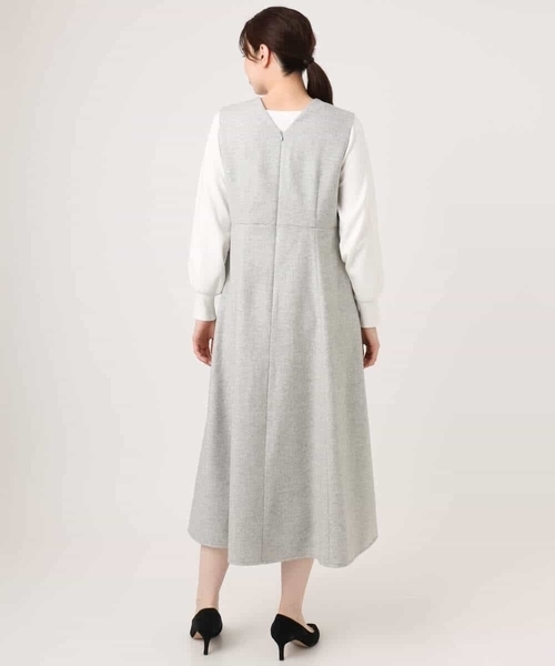 OFUON（オフオン） ジャンパースカート 「2025AW」ラメツイードVネック