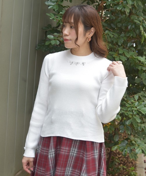 axes femme（アクシーズ ファム） ニット セーター ランダムビジュー