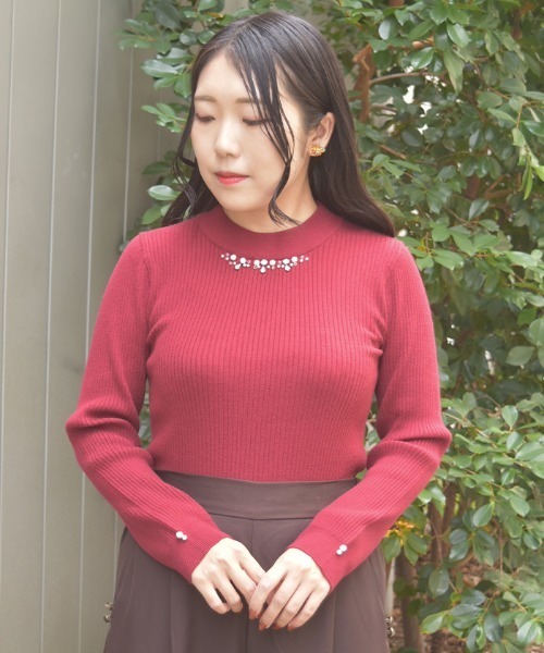 アクシーズファム　ハイネックニット フレア袖ハイネックニット[品番：IGAW0004465]｜axes femme