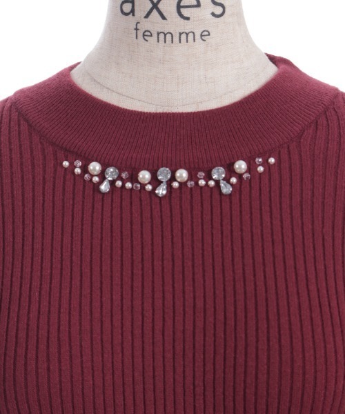 axes femme(アクシーズ ファム) ニット セーター ランダムビジュー axes femme(アクシーズ ファム) ニット セーター ランダムビジュー