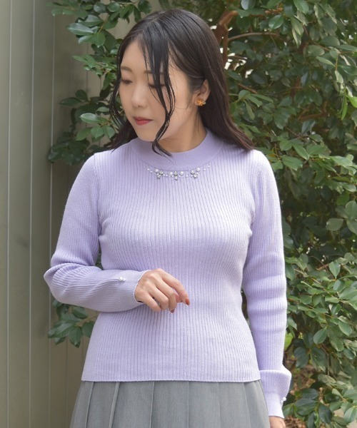 axes femme（アクシーズ ファム） ニット セーター ランダムビジュー