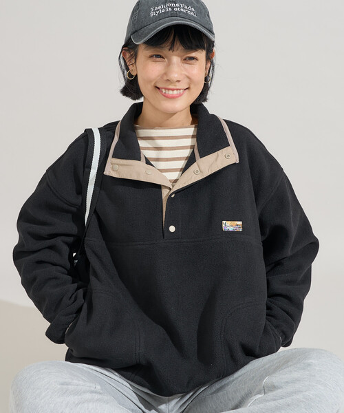 美品 セットアップ nagonstans フリースアノラックプルオーバートップス FREAK'S STORE（フリークスストア） ブルゾン アウター 配色 フリース