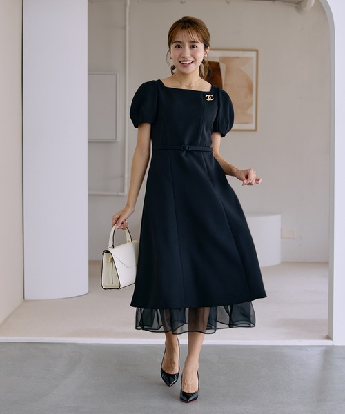 パーティードレス ドレス 「曽田茉莉江コラボ」“艶めく”クラシカルワンピースの画像