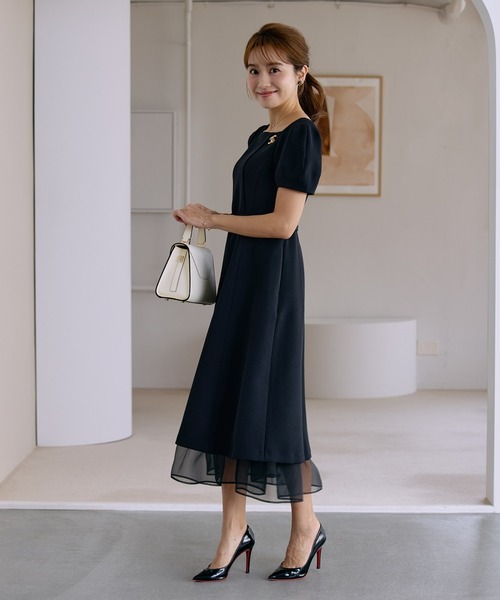 パーティードレス ドレス 「曽田茉莉江コラボ」“艶めく”クラシカルワンピースの画像