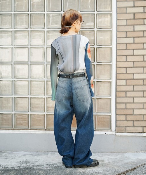 CONZ ワイドパンツ ジーンズ デニム デニムパンツ DARK WASH CURVED