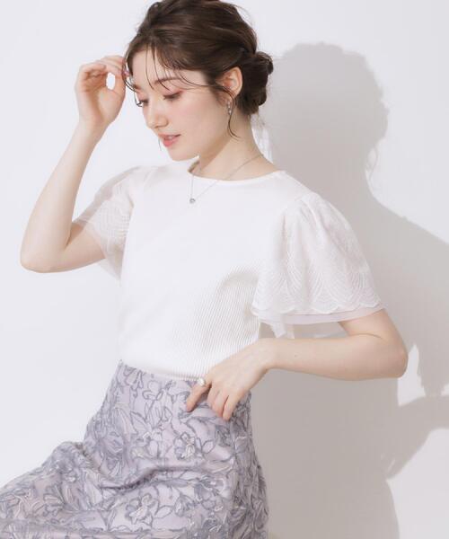 「couture brooch」 半袖カットソー 42 サックスブルー レディース_画像9