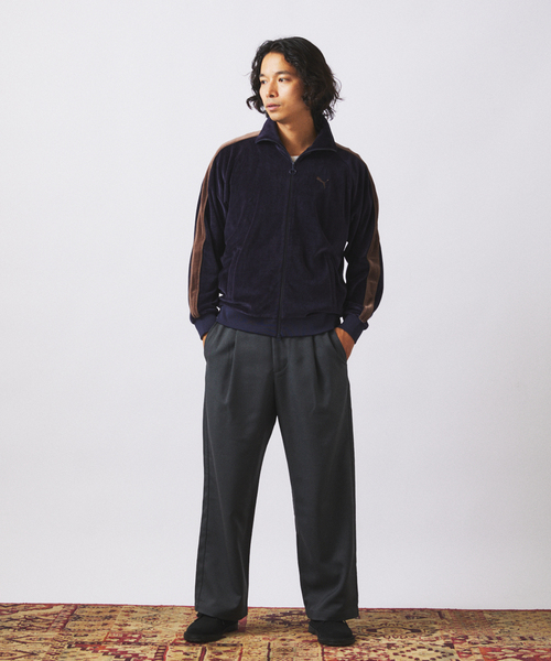【未使用・タグ付】別注PUMA T7 ベロアトラックジャケット/ネイビー ジャーナルスタンダード レリューム JOURNAL STANDARD relume 《WEB