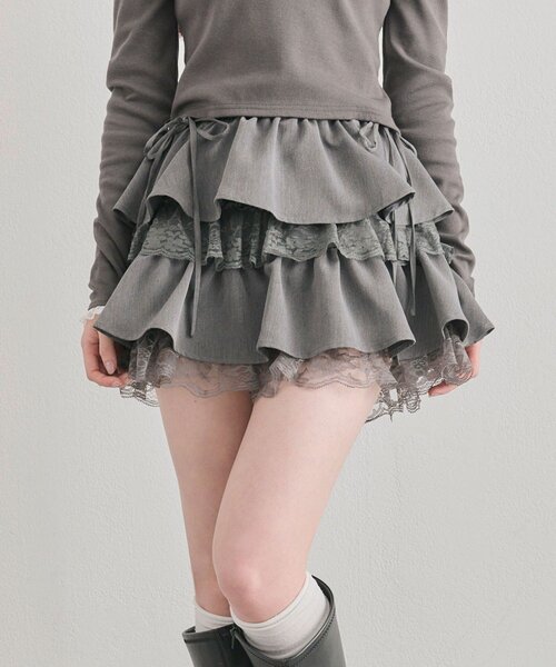 OLIVE des OLIVE（オリーブデオリーブ） スカート ラッフルティアード