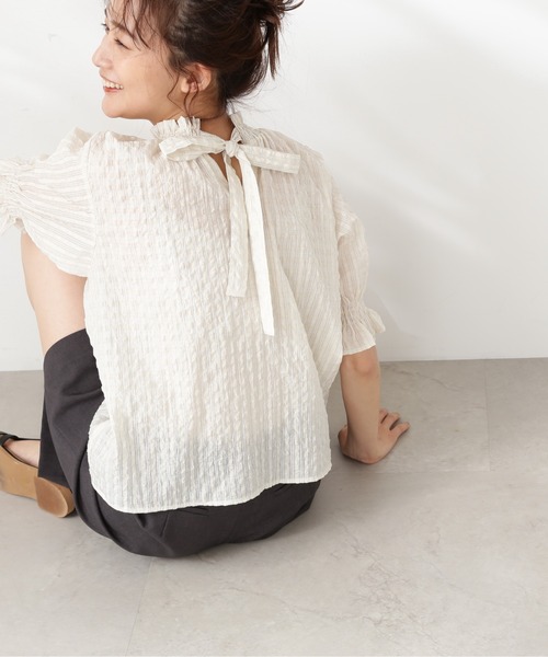 「N.(N. Natural Beauty Basic)」 半袖ブラウス MEDIUM ブルー系その他 レディース_画像2