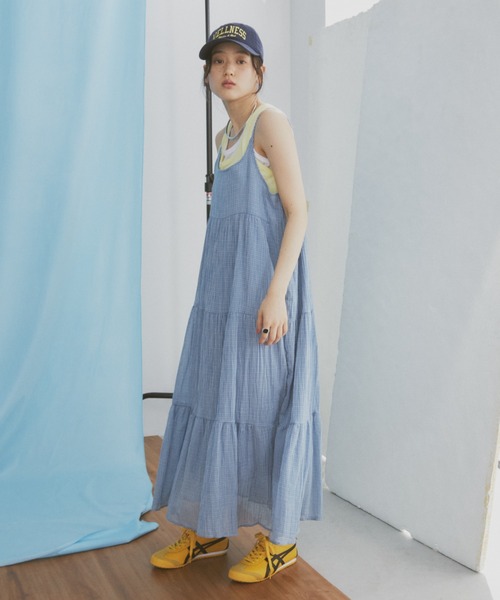 「MERLOT」 キャミソールワンピース FREE ブルー レディース_画像4