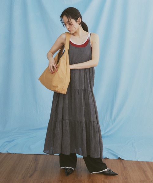 「MERLOT」 キャミソールワンピース FREE ブルー レディース_画像8