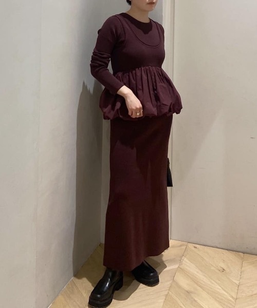 美品akte ヘムバルーンニットワンピース 楽天市場】【SALE／30%OFF】バルーンヘムニットワンピース NATURAL