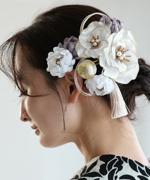 utatane 髪飾り シルクフラワー芙蓉 日本製 レディース : ZOZOTOWN