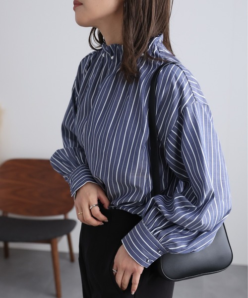 「ap retro」 長袖ブラウス FREE ネイビー レディース_画像5