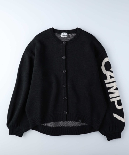 「CAMP7」 ニットカーディガン M-L オフホワイト レディース_画像3