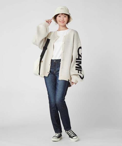 「CAMP7」 ニットカーディガン M-L オフホワイト レディース_画像5