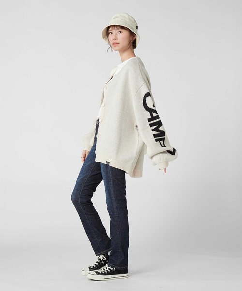 「CAMP7」 ニットカーディガン M-L オフホワイト レディース_画像6