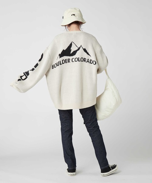 「CAMP7」 ニットカーディガン M-L オフホワイト レディース_画像7