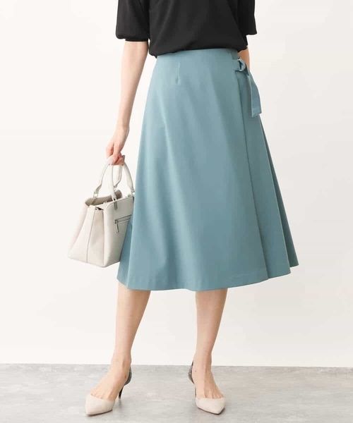 「OFUON」 フレアスカート 40 ネイビー レディース_画像2