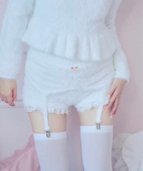 ショートパンツ Fiorforte ホワイト Fiorforte パンツ garter knit short pants レディース : ZOZOTOWN