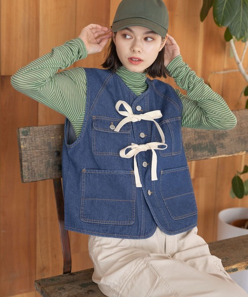 niko and…（ニコアンド） ベスト FREE ブルー レディース : ZOZOTOWN