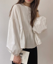 「LAUIR」 長袖ブラウス LARGE アイボリー レディースの画像8