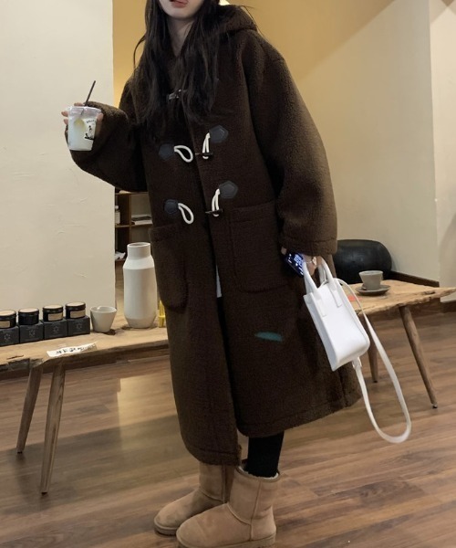 ムートンコート ボアコート Mouton boa over duffel coat レディース