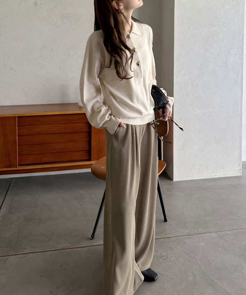 「Eclat one」 長袖ニット FREE グレー レディース_画像5