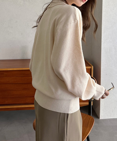 「Eclat one」 長袖ニット FREE グレー レディース_画像7