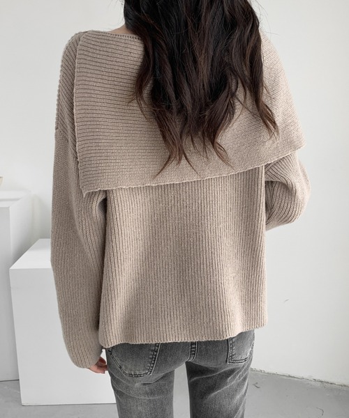 「ABITOKYO」 長袖ニット FREE グレイッシュベージュ レディース_画像2