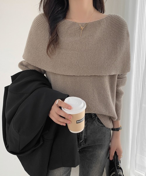 「ABITOKYO」 長袖ニット FREE グレイッシュベージュ レディース_画像7