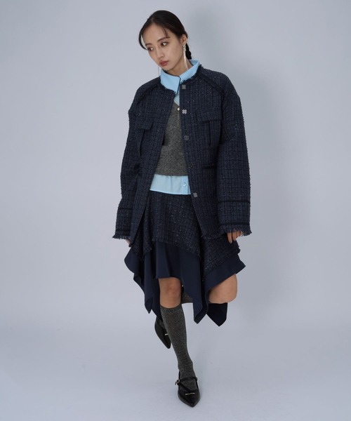 HARE ラメツイードイレヘムスカート HARE(ハレ) | ⠀ 【NEW ARRIVAL】 __ ⁡ ラメツイードイレヘムスカート