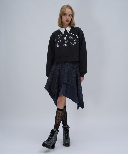 HARE（ハレ） スカート ラメツイードイレヘムミニスカート(HARE