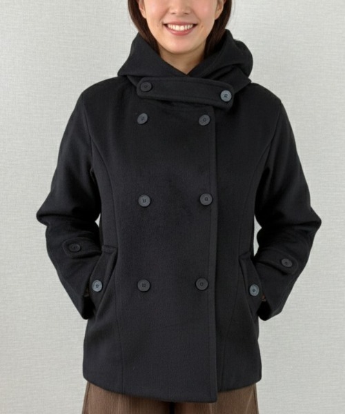 gossip!ロサンゼルス ピーコート pコート ダブルボタン フーディ