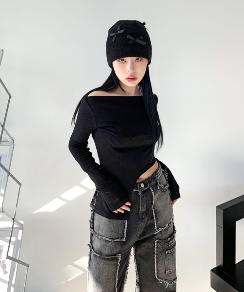 「FOLLOWIN」 デニムパンツ SMALL ブラック レディース_画像9