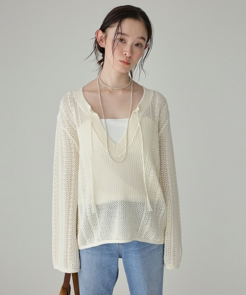 BABYLONE（バビロン） ニット セーター レーシーニットプルオーバー