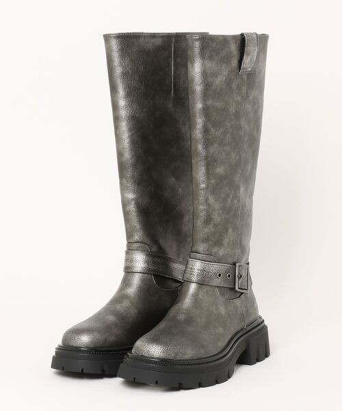 EMODA（エモダ） ロングブーツ LARGE シルバー レディース : ZOZOTOWN