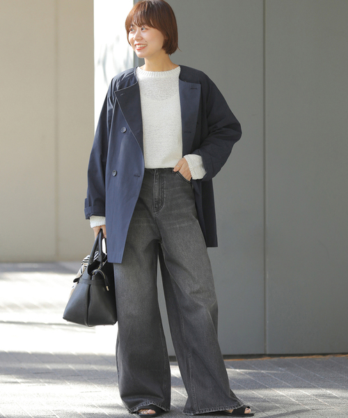 JOURNAL STANDARD relume ブラック ノーカラーコート 洗濯機洗い可］ノーカラートレンチコート（トレンチコート）｜JOURNAL