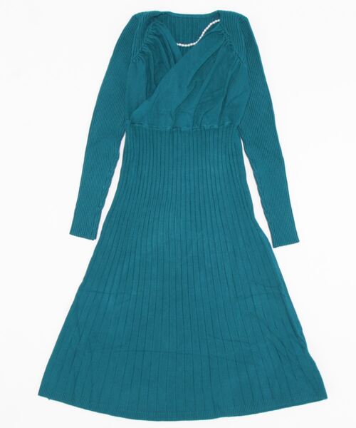 「Jasmine Grandiflorum」 ニットワンピース MEDIUM ブルー レディース_画像3