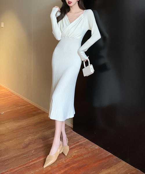 「Jasmine Grandiflorum」 ニットワンピース MEDIUM ブルー レディース_画像7