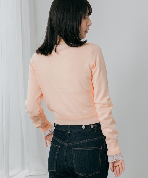 Heather（ヘザー） カーディガン モチーフスカラップカーディガン 