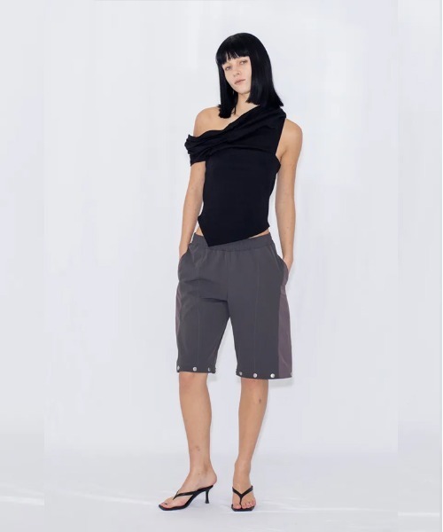 VIAVANDA ワイドパンツ パンツ 2WAY DEFORMED TRACK PANTS レディース 