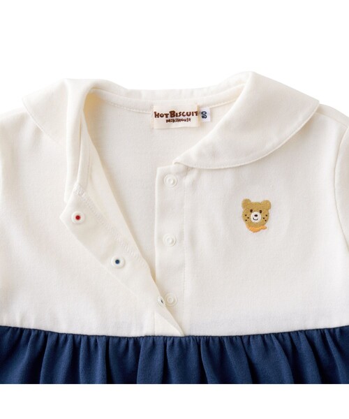 ワンピース くま耳 セーラーカラー ワンピース キッズ 子供服 女の子の画像