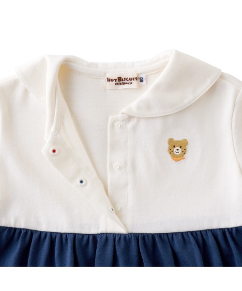ワンピース くま耳 セーラーカラー ワンピース キッズ 子供服 女の子の画像