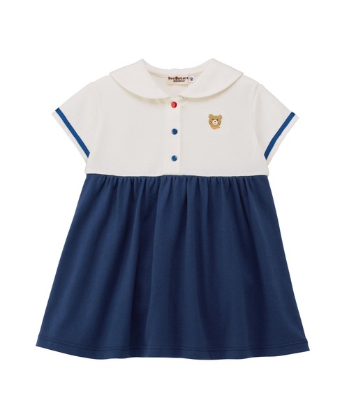 ワンピース くま耳 セーラーカラー ワンピース キッズ 子供服 女の子の画像