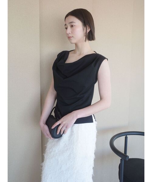 LAGUNAMOON（ラグナムーン） tシャツ 「接触冷感」オフショルドレープ 