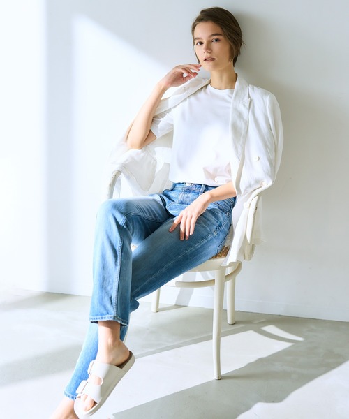 「YANUK」 デニムパンツ 21inch ブルー レディースの画像