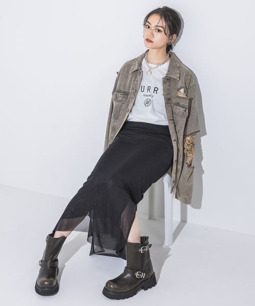 「JEANASIS」 スカート FREE レッド系その他 レディース_画像5