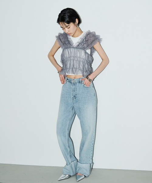 「AIC.」 デニムパンツ SMALL ダークブルー レディース_画像7